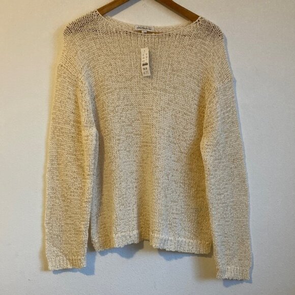 J. Crew Montauk relaxed sweater Large Cream Knit Sweater - Picture 2 of 6